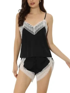 Cheibear Womens Sleepwear Pjs Lace Trim Satin Lingerie Silk Cami With Shorts Pajama Set 16 Cheibear Womens Sleepwear Pjs Lace Trim Satin Lingerie Silk Cami With Shorts Pajama Set -Cheibear Sales Store GUEST 004bbd78 be55 4952 b134 70892a541a63