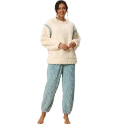 Cheibear Women's Flannel Fleece Sweatsuits With Pockets Winter Pajama Sets -Cheibear Sales Store GUEST 04551f2f c5ae 40a2 b841 734f7f646ba8