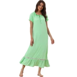 Cheibear Women's Victorian Ruffle Short Sleeve Tie Neck Pajama Sleep Dress 15 Cheibear Women's Victorian Ruffle Short Sleeve Tie Neck Pajama Sleep Dress -Cheibear Sales Store GUEST 069f2569 817f 4d39 b6e1 53b25b40babc