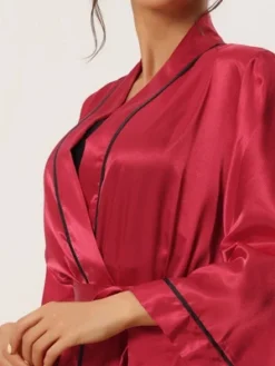 Cheibear Womens Satin Sleepwear Bell Sleeve Robe With Pants Silky Pajama Sets -Cheibear Sales Store GUEST 083cf279 6b1e 42c8 a409 08e73a60bab1