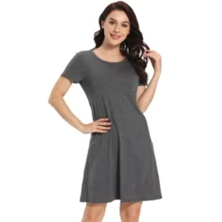 Cheibear Womens Sleepwear Pajama Dress With Pockets Nightshirt Lounge Nightgown -Cheibear Sales Store GUEST 08b5eeaa 27f5 412d 9237 481fc70782bf