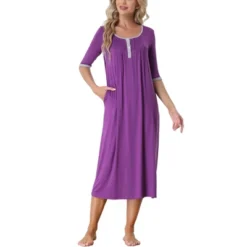 Cheibear Womens Sleepwear Lounge Long Dress With Pockets Soft Nightshirt Pajama Nightgown -Cheibear Sales Store GUEST 0baa5064 a842 4681 8550 303f8f9aa1be