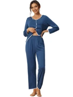 Cheibear Womens Sleepwear Pajamas Long Sleeve Pullover Tops With Pants Lounge Sets -Cheibear Sales Store GUEST 0f4139b8 6fb1 4670 87e7 9802fc0dd1a8