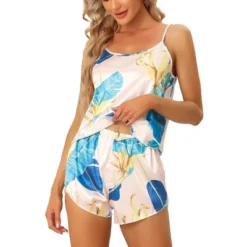 Cheibear Women's Satin Sleepwear Floral Loungewear Cami With Shorts Pajama Set -Cheibear Sales Store GUEST 1420bcea aed2 4390 be5e e447fd50bf2d