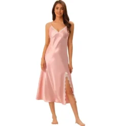 Cheibear Womens Satin Nightgowns Lingerie Strap Chemise Split Hem Silky Lounge Dress 13 Cheibear Womens Satin Nightgowns Lingerie Strap Chemise Split Hem Silky Lounge Dress -Cheibear Sales Store GUEST 1493c8d1 c284 44c2 9d80 74ca26b75c0d