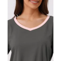 Cheibear Women's Long Sleeve Shirt And Long Pants With Pocket Loungewear 2 Pieces Sleep Sets -Cheibear Sales Store GUEST 14a9ed04 da70 4386 91d1 061f07802732