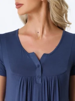 Cheibear Women's Sleepwear Soft Button With Pockets Short Sleeve Lounge Nightgown 8 Cheibear Women's Sleepwear Soft Button With Pockets Short Sleeve Lounge Nightgown -Cheibear Sales Store GUEST 14e09cae 30d8 4bca b926 c5712aef7473