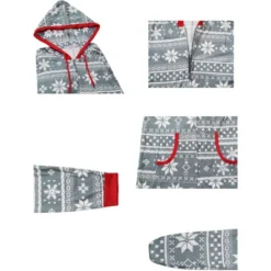 Cheibear Christmas Family One Piece Romper PJ's Zipper Jumpsuit Xmas Party Loungewear With Pockets -Cheibear Sales Store GUEST 159f3559 4b25 4179 ab92 a2ed2624d245