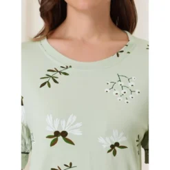 Cheibear Womens Capri And Short Sleeve Shirt Floral Lounge Set Nightwear Soft Sleepwear Pajama Sets -Cheibear Sales Store GUEST 17041831 87b1 4123 abe3 d25793eed556