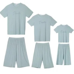 Cheibear Sleepwear Short Sleeve With Capri Pants Letters Family Pajama Sets -Cheibear Sales Store GUEST 199fa33c 14d2 41cf 92ce 68d93e67ca3d