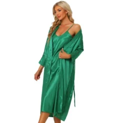 Cheibear Womens Satin Nightwear Robe And Nightgown Sets Lace Long Sleeve Bridesmaid Wedding Bride Bathrobe -Cheibear Sales Store GUEST 1b40d04c e135 4fe0 b0da 67457a61637e