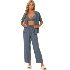 Cheibear Womens Pajama Sets Short Sleeve Shirt Long Pant Sleevewear Nightshirt PJ Set -Cheibear Sales Store GUEST 1d907751 5c2d 4ebc a767 debd9770adc1