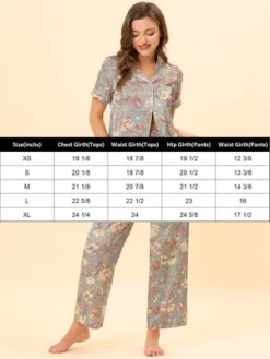 Cheibear Women's Silky Floral Short Sleeves Sleepshirt With Pants Pjs Set 2 Pcs 17 Cheibear Women's Silky Floral Short Sleeves Sleepshirt With Pants Pjs Set 2 Pcs -Cheibear Sales Store GUEST 1e54e6d7 c437 4da6 8d96 ea58c39f142c