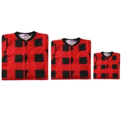 Cheibear Christmas Jumpsuits Holiday Long Sleeve Loungewear Plaid Family Pajama Sets Red Plaid -Cheibear Sales Store GUEST 1fb4be29 5df3 4c73 a722 c685310641ff
