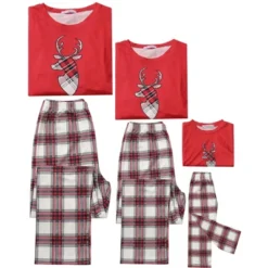 Cheibear Christmas Elk Print Tops With Plaid Pants Xmas Sleepwear Family Pajama Set 7 Cheibear Christmas Elk Print Tops With Plaid Pants Xmas Sleepwear Family Pajama Set -Cheibear Sales Store GUEST 23b4577e 4924 42bd a539 2cb759a4986b