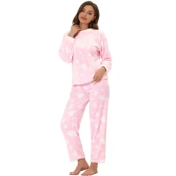 Cheibear Womens Flannel Pajama Sets Winter Cute Printed Long Sleeve Nightwear Lounge Sleepwear -Cheibear Sales Store GUEST 2857b2b6 4957 4a66 addc 84c1a5c976d1