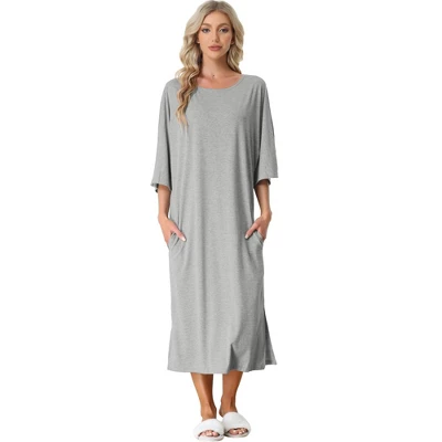 Cheibear Womens Sleepshirt Nightshirt 3/4 Sleeve Nightgown Sleep Shirt Dress 5 Cheibear Womens Sleepshirt Nightshirt 3/4 Sleeve Nightgown Sleep Shirt Dress - Image 5