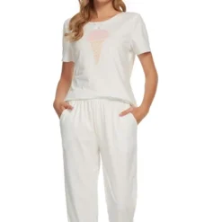 Cheibear Womens Floral Pattern Pajama Set Short Sleeve Shirt And Long Pants Cute Print Sleepwear -Cheibear Sales Store GUEST 2a1f1c9f eef2 43b9 9126 7d5673a021b1