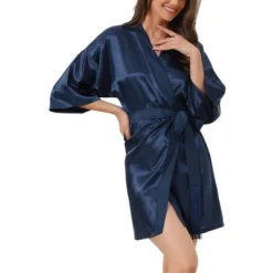 Cheibear Womens Satin Robes Pajama Bridal Party Tie Waist Mini Bathrobe -Cheibear Sales Store GUEST 2ae8aa72 33fd 49ac 9d3e 64d35c3d184c