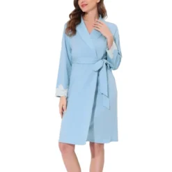 Cheibear Womens Robe Knit Lace Trim Lounge Sleepwear Long Sleeve Bathrobe -Cheibear Sales Store GUEST 2b3ee3b7 0dbc 4972 b784 a936b0d7512f