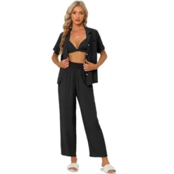 Cheibear Womens Pajama Sets Short Sleeve Shirt Long Pant Sleevewear Nightshirt PJ Set -Cheibear Sales Store GUEST 2f63ae81 e580 41e9 8fdb b110af40ca9e