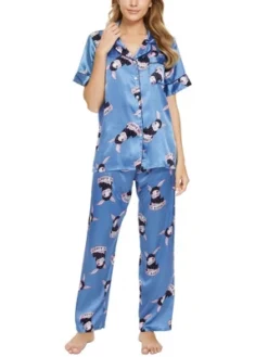 Cheibear Womens 2pcs Floral Button Down Pajama Set Nightwear Sleepwear -Cheibear Sales Store GUEST 32882748 2430 4316 ad03 8c5ca8fbf410
