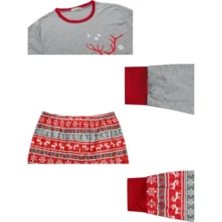 Cheibear Christmas Deer Print Long Sleeve Tee With Pants Loungewear Family Pajama Sets -Cheibear Sales Store GUEST 328cb767 5078 41d7 bfff 7df955e181d4