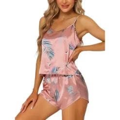 Cheibear Women's Satin Sleepwear Floral Loungewear Cami With Shorts Pajama Set -Cheibear Sales Store GUEST 3a9cef32 6f58 4bcb 9318 f2df0f79ed4e