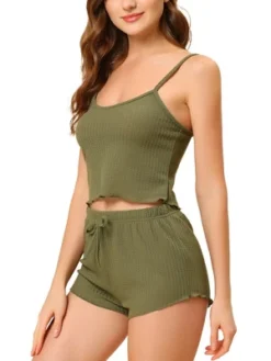 Cheibear Womens Sleepwear Pajama Knit Spaghetti Strap Cami Tops Shorts Lounge Pj Set -Cheibear Sales Store GUEST 3b413b5b 08c3 4abe be44 88530fd0c162