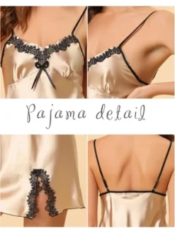 Cheibear Women's Satin Nightgown Summer Cami Mini Spaghetti Lingerie Dress -Cheibear Sales Store GUEST 4174b69d 7df4 4484 b821 da143355697c