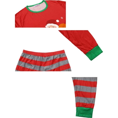 Cheibear Christmas Matching Long Sleeve Striped Pants Snowman Tee Family Pajama Set 4 Cheibear Christmas Matching Long Sleeve Striped Pants Snowman Tee Family Pajama Set - Image 4