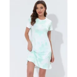 Cheibear Womens Sleepwear Pajama Dress With Pockets Nightshirt Lounge Nightgown