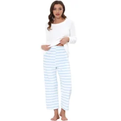 Cheibear Womens Sleepwear Flannel Lounge With Stripped Pants Winter Long Sleeve Pajama Set -Cheibear Sales Store GUEST 455e4ddb e6f9 4d50 bf4e 60078eb3c618