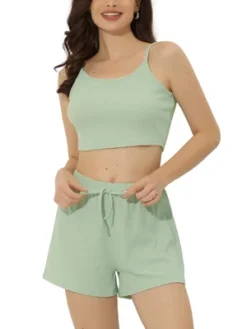 Cheibear Womens Sleepwear Pajama Knit Spaghetti Strap Cami Tops Shorts Lounge Pj Set -Cheibear Sales Store GUEST 46018a31 df29 445a 9939 2228f4f4b7ff