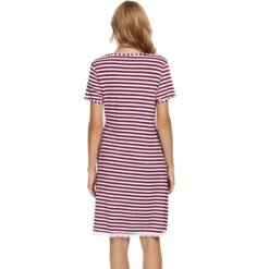 Cheibear Womens Pajama Dress Nightshirt Stripe Sleepwear V-Neck Lounge Soft Nightgown -Cheibear Sales Store GUEST 4625a036 4ae5 49ca b7d8 932c8653409f