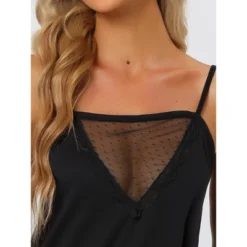 Cheibear Women Cami Nightgown Nightshirt Mesh Semi Sheer Dress Lounging Pajama -Cheibear Sales Store GUEST 47955f67 933a 4914 88f0 db3dd2d689b2