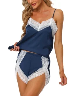 Cheibear Womens Sleepwear Pjs Lace Trim Satin Lingerie Silk Cami With Shorts Pajama Set 13 Cheibear Womens Sleepwear Pjs Lace Trim Satin Lingerie Silk Cami With Shorts Pajama Set -Cheibear Sales Store GUEST 48c2fc59 a205 491a 83e8 2bdb3a67d4fd
