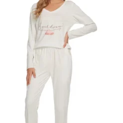 Cheibear Womens Sleepwear Lounge V-Neck Soft Nightwear With Pants Long Sleeve Pajama Set -Cheibear Sales Store GUEST 4adb5658 d34b 4ba9 802c f4ef5f003c34