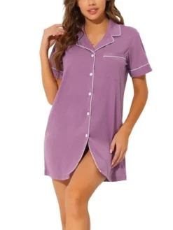 Cheibear Womens Pajama Shirt Dress Button Down Sleep Nightshirt Lounge Sleepwear Nightgowns 16 Cheibear Womens Pajama Shirt Dress Button Down Sleep Nightshirt Lounge Sleepwear Nightgowns -Cheibear Sales Store GUEST 4b42d8d8 e9b5 4e9b 89cc 1ed37e47100e