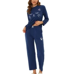 Cheibear Womens Pajama Set Nightwear Lounge Cute Cat Long Sleeve Tops With Pants Sleepwear -Cheibear Sales Store GUEST 4c3c6f96 cc3c 4072 bf4e 2b68585dd586