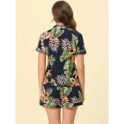 Cheibear Women's Floral Button Down Shirt With Shorts Satin Pajamas Sets -Cheibear Sales Store GUEST 50403d62 d840 491f 9c33 d20310fea2b4