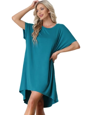 Cheibear Women's Batwing Sleeve Nightshirt Lounge Dress Nightgown 5 Cheibear Women's Batwing Sleeve Nightshirt Lounge Dress Nightgown - Image 5