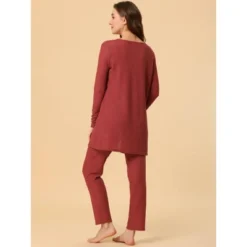 Women's 3pcs Knit Lounge Sleepwear Pants Shrug Cardigan Pajama Set -Cheibear Sales Store GUEST 53f0355c 5a2d 4ef3 adb5 0a79f6fdaa25