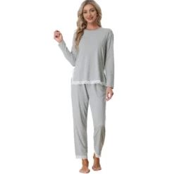 Cheibear Womens Sleepwear Soft Lace Trim Knit Stretch Long Sleeve Shirt And Pants 2pcs Pajama Set 9 Cheibear Womens Sleepwear Soft Lace Trim Knit Stretch Long Sleeve Shirt And Pants 2pcs Pajama Set -Cheibear Sales Store GUEST 54459670 8783 4b78 aca9 d6c079376461