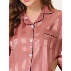 Cheibear Womens Satin Sleepwear Soft Button Down Nightwear With Pants Lounge Pajama Set -Cheibear Sales Store GUEST 549f96d2 5478 45ab b2b7 163dbb47a630