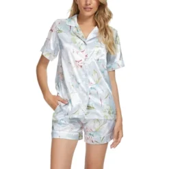 Cheibear Women's Floral Button Down Shirt Shorts Satin Pajama Set 2 Pcs -Cheibear Sales Store GUEST 54cf0d39 6d7d 46be 9971 31b6cffd9662
