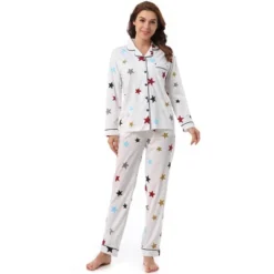 Cheibear Womens Sleepwear Lounge Cute Print Nightwear With Pants Long Sleeve Pajama Set -Cheibear Sales Store GUEST 55e3f4c9 33d9 414d a064 31f04a274d08