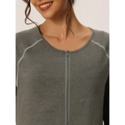 Cheibear Womens Zipper Front Housecoat With Pockets Long Robes -Cheibear Sales Store GUEST 57f71bb3 4df1 48d9 889a 119df202c61b