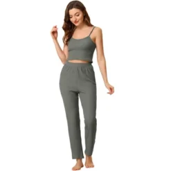 Women's 3pcs Knit Lounge Sleepwear Pants Shrug Cardigan Pajama Set -Cheibear Sales Store GUEST 594867b1 353b 4be4 b051 8d82d9f315b4