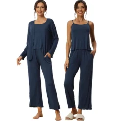 Cheibear Womens Modal Knit Soft Long Sleeve Cardigan Cami And Pants Pajama Set 3 Pcs -Cheibear Sales Store GUEST 5a3282dc 683e 49c9 9e05 3b7b37307ecb